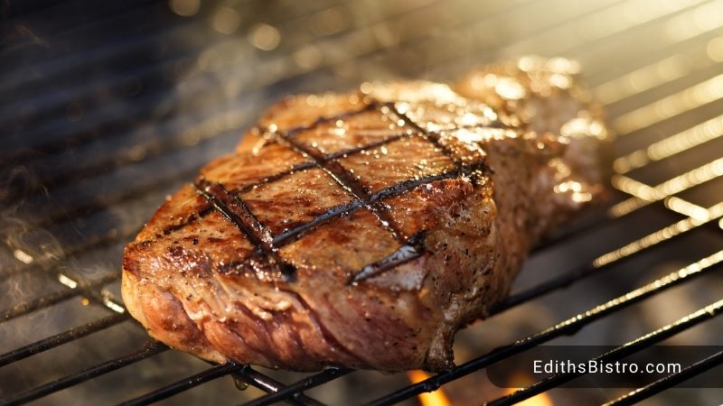 Frozen steaks outlet on grill